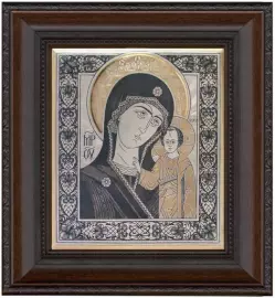 Серебряная икона "Казанская"