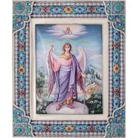 Икона "Ангел хранитель" большая, финифть Икона "Ангел хранитель" большая, финифть