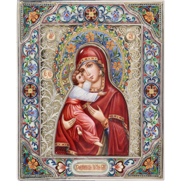 Vladimir Icon of the Mother of God is large (finift)