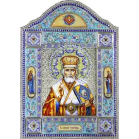 Икона "Святитель Николай" финифть Икона "Святитель Николай" финифть