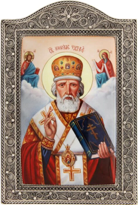 Icon "St. Nicholas" with a finial (finish)