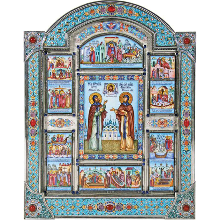 Icon "The Life of Peter and Fevronia" (finift)