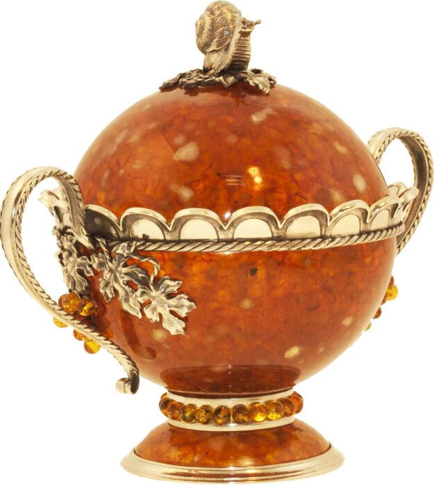 Amber sugar bowl "Grapes"