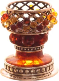 Подсвечник "Солнышко" с янтарем