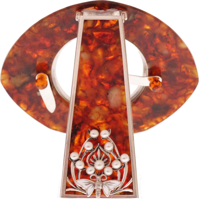 Photo frame with amber pearls "Dragonflies"