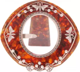 Фоторамка с жемчугом из янтаря "Стрекозы"