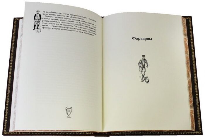 Подарочная книга в кожаном переплёте "Футбол. Правила, история, тренировка, тактика, игра"
