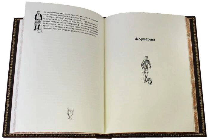 Подарочная книга в кожаном переплёте "Футбол. Правила, история, тренировка, тактика, игра"