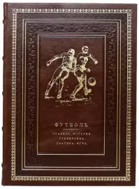 Подарочная книга в кожаном переплёте "Футбол. Правила, история, тренировка, тактика, игра"