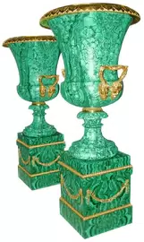 Floor vases "Presidential" made of malachite (small)