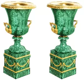 Floor vases "Presidential" made of malachite (small)