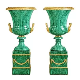 Floor vases "Presidential" made of malachite (small)
