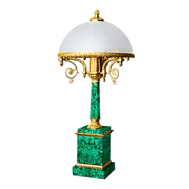 Table lamp "Column" made of malachite