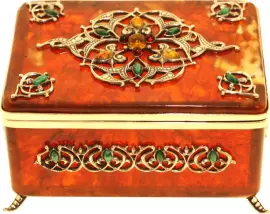 Коробка для чая из янтаря "Восточная сказка"