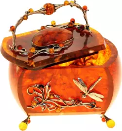 Шкатулка из янтаря "Лето"