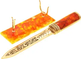 Кабинетный нож для резки бумаги из янтаря