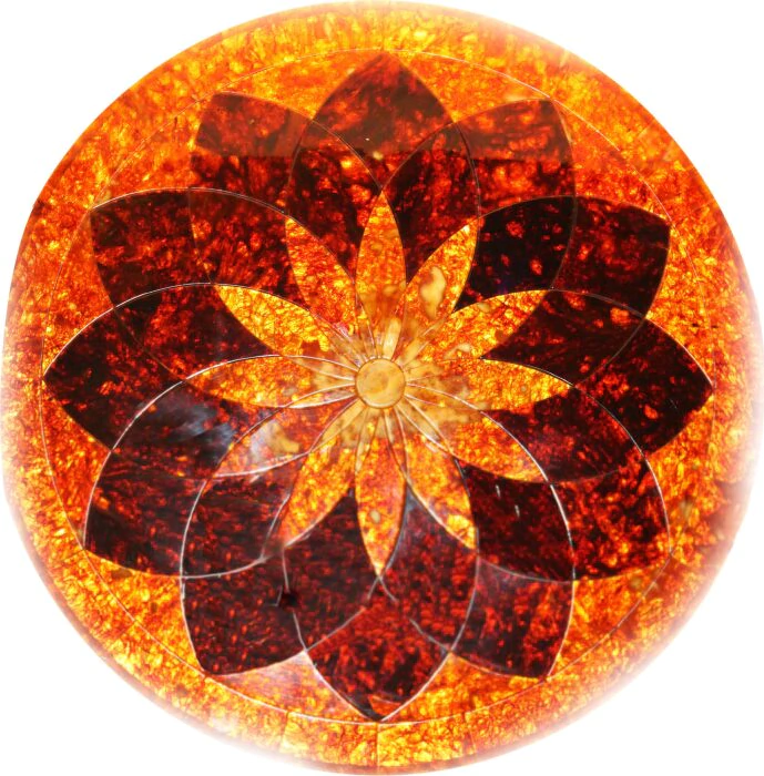 Table top made of amber "Flower"