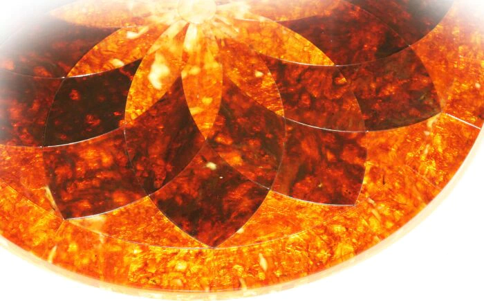 Table top made of amber "Flower"