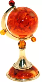 Souvenir "Globe" made of amber