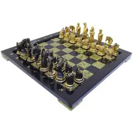 Шахматы из змеевика и бронзы "Деревенские" Шахматы из змеевика и бронзы "Деревенские"