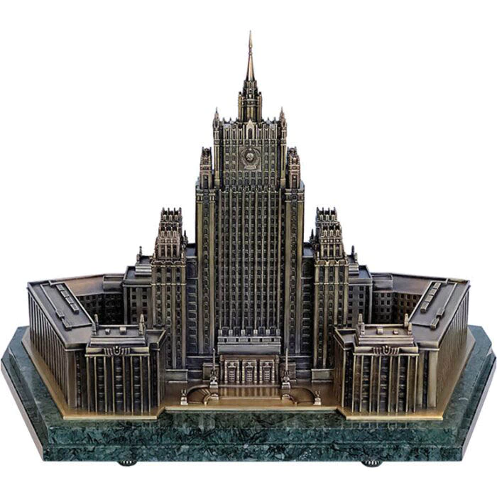 The author's bronze sculpture "Mock-up of the high-rise of the Ministry of Foreign Affairs"