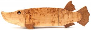 Domino gift "Pike" (Karelian birch)