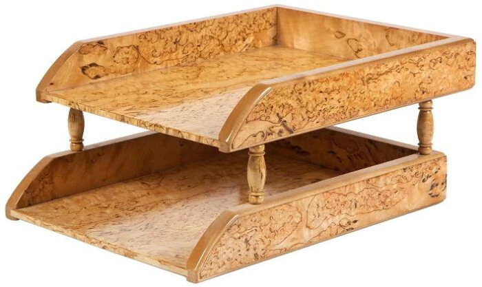 Two-tier paper tray (Karelian birch)