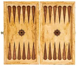 Нарды из карельской березы "Медведь" малые, с инкрустацией