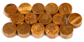 Нарды из карельской березы "Медведь" малые, с инкрустацией