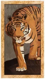 Нарды из карельской березы "Тигр" малые, с инкрустацией