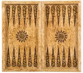 Нарды из карельской березы "Тигр" малые, с инкрустацией