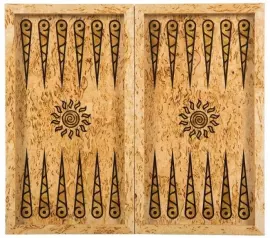 Нарды из карельской березы "Лев" малые, с инкрустацией