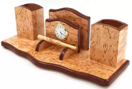 Прибор письменный одноярусный, карельская береза