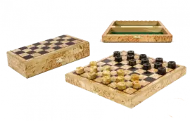 Checkers gift "Classic" (Karelian birch)