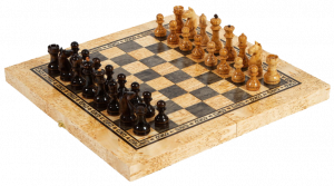 Folding chessboard made of Karelian birch