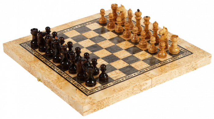 Folding chessboard made of Karelian birch