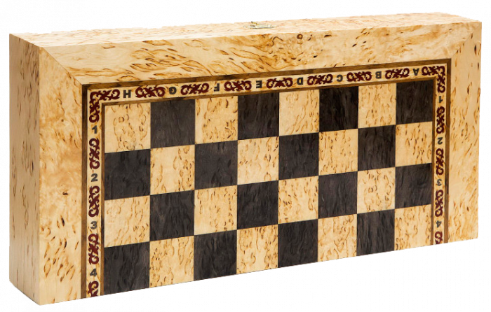 Folding chessboard made of Karelian birch