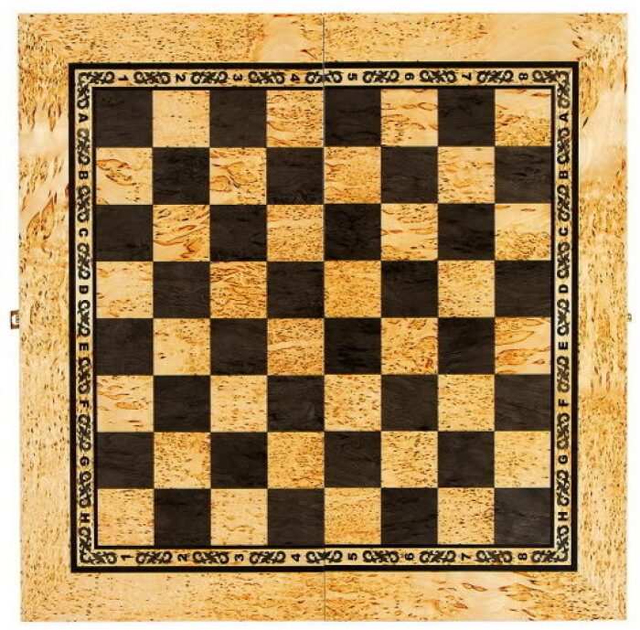 Folding chessboard made of Karelian birch