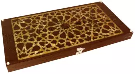 Нарды из ценных пород дерева и янтаря "Арабская Ночь"