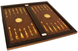 Нарды из ценных пород дерева и янтаря "Арабская Ночь"