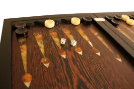 Нарды из ценных пород дерева и янтаря "Арабская Ночь"