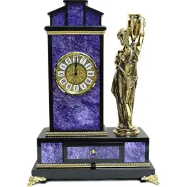 Каминные часы "Девушка с кувшином" (чароит)