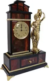 Каминные часы "Девушка с кувшином" яшма