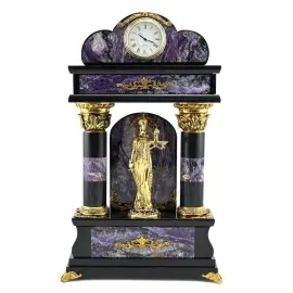 Каминные часы "Храм Фемиды" (чароит)