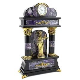 Каминные часы "Храм Фемиды" (чароит)