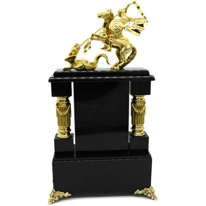 Mantel clock "Antiquity. St. George the Victorious" lapis lazuli
