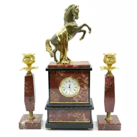 Набор для камина "Конь с попоной" яшма