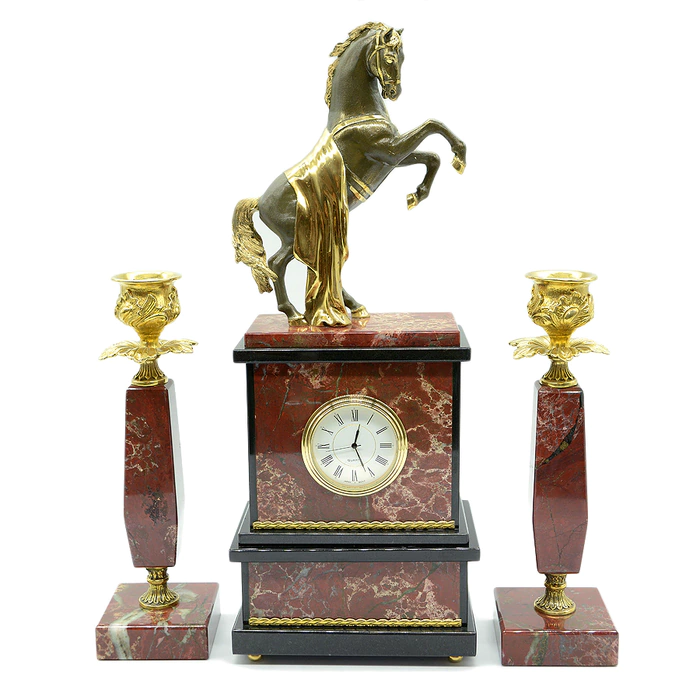 Fireplace set "Horse with a blanket" (jasper)