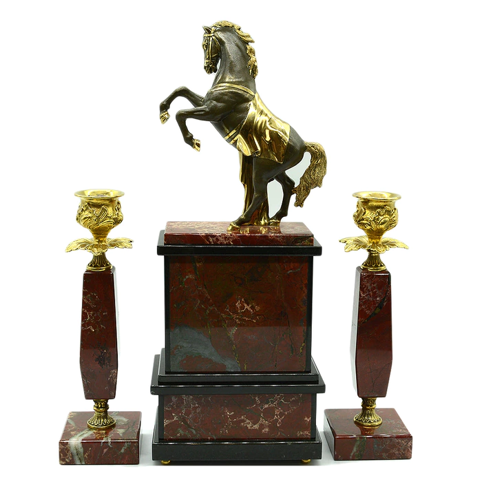 Fireplace set "Horse with a blanket" (jasper)