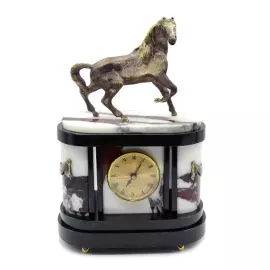 Fireplace clock "Agora. The Horse" (marble)